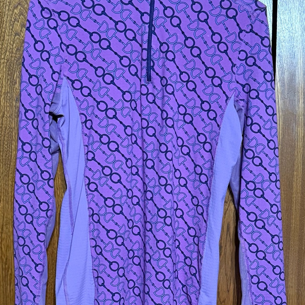 Dover Saddlery Purple Bit Patterned Long Sleeve 1/4 Zip